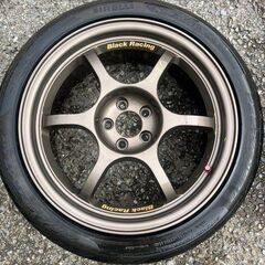 BLACK RZCING ホイールセット　ピレリーPZERO　PCD100　17Ｘ7.5ｊ　カルディナ（レガシーの画像