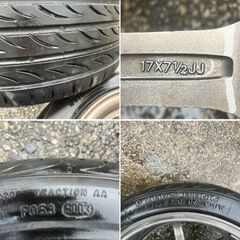 BLACK RZCING ホイールセット　ピレリーPZERO　PCD100　17Ｘ7.5ｊ　カルディナ（レガシーの画像