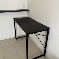【※セットチェアあり】シンプルモダンデスク（木製／スチール脚）の画像