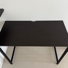 【※セットチェアあり】シンプルモダンデスク（木製／スチール脚）の画像