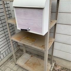 金属製、収納ラック、商品棚4段&郵便受け【お話中】の画像