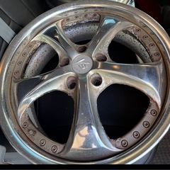 WORK VS KF 18インチ 5穴 114.3 メッキ ペア　腐食あり  の画像
