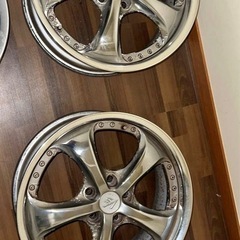WORK VS KF 18インチ 5穴 114.3 メッキ ペア　腐食あり  の画像
