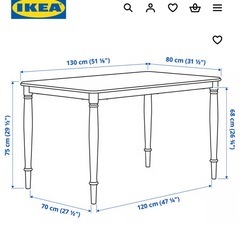 【美品】IKEA　DANDERYD ダンデリード ダイニングテーブル, ホワイト, 130x80 cmの画像
