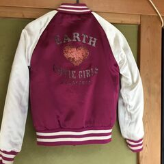 レディース　EARTH MAGIC スカジャン パープル　リバーシブル　Sサイズの画像