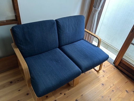 2シーター無印良品リビングでもダイニングでもつかえるソファチェア カバー込み 2シーター無印良品リビングでもダイニングでもつかえるソファチェア