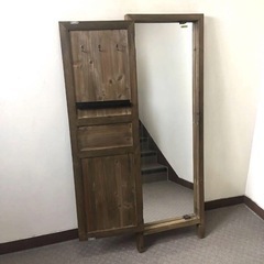 木製　スタンド型　ヴィンテージ風　　姿見の画像