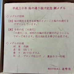 平成30年桜の通り抜け記念　銅メダルの画像