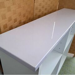 札幌【かわいい本棚 バイカラー 棚板×2枚】幅100cm 藤色×白 パープル×ホワイト ブックシェルフ 多目的棚 北20条店の画像