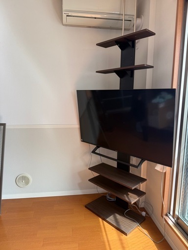 突っ張りテレビ台　テレビ付