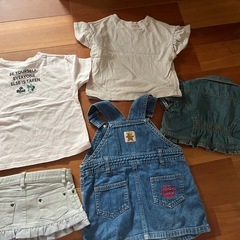 子供服　女の子　Tシャツ　スカート　ジャンスカ　ベスト　デニム　90の画像