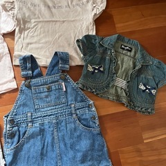 子供服　女の子　Tシャツ　スカート　ジャンスカ　ベスト　デニム　90の画像