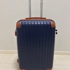 キャリーMサイズ　紺色×キャメル