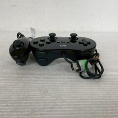 【Nintendo】 ニンテンドー Wii クラシックコントローラPRO RVL-005 ブラック ゲームコントローラー ヌンチャク ジャンク A0610の画像