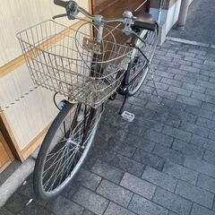 リサイクルショップどりーむ荒田店　No537 自転車　シティサイクル　２７インチ　ギア切り替え付き　LEDライト付き♪　紫の画像