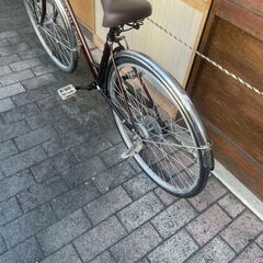 リサイクルショップどりーむ荒田店　No537 自転車　シティサイクル　２７インチ　ギア切り替え付き　LEDライト付き♪　紫の画像