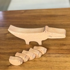 小鳥たちとワニの積み木　オブジェ　北欧　　ishitani furniture製  の画像