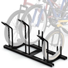 サイクルスタンド 自転車スタンド ラック 横風に強い 頑丈 自転車 倒れない 組み立て式 固定できる 重量あり ズレにくい 玄関すっきり 自転車置き場 ３台用の画像