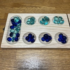 マンカラ ボードゲーム カラハ 木製 知育玩具 持ち運び 脳トレ 留め具付きの画像