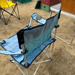 青　キャンプ用椅子の画像