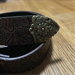 ウエスタンベルト ブラウン　ゴールド　アメリカ メンズベルト ブラウン y2kの画像