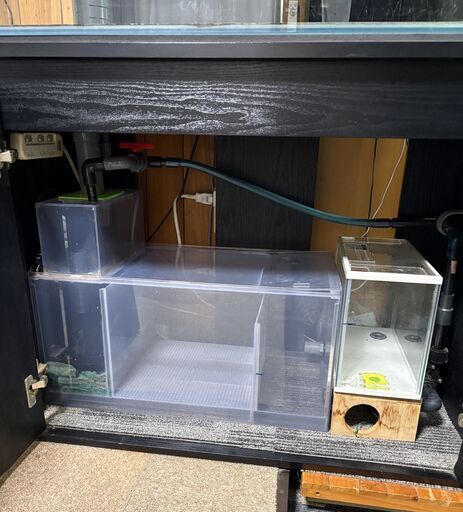 三重管オーバーフロー水槽 90cm/水槽台/レイシーポンプ/濾過槽等オール