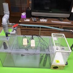 三重管オーバーフロー水槽 90cm/水槽台/レイシーポンプ/濾過槽等オールセットの画像