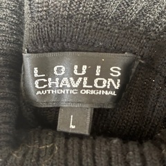 LOUIS CHAVILON 黒 タートルネック ニット Lの画像
