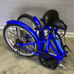 CAPTAIN STAG 折りたたみ自転車 青 20インチ 6段変速 札幌市白石区の画像