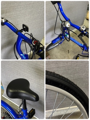 CAPTAIN STAG 折りたたみ自転車 青 20インチ 6段変速 札幌市白石区