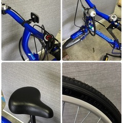 CAPTAIN STAG 折りたたみ自転車 青 20インチ 6段変速 札幌市白石区の画像