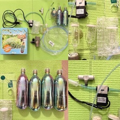 水槽・LEDライト・外掛けフィルター・CO2キットなど用品一式の画像