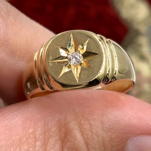 K18 印台ダイヤ　リング　7.2g 約20号　 0.05ct