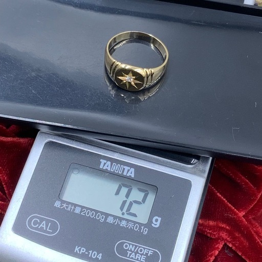 K18 印台ダイヤ　リング　7.2g 約20号　 0.05ct