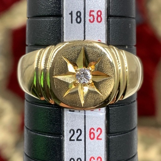K18 印台ダイヤ　リング　7.2g 約20号　 0.05ct