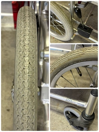 NICK 介助用車椅子 アルミ製 赤系チェック柄 車いす 札幌市白石区