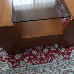 棚板付き応接センターテーブルの画像