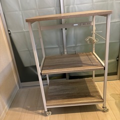 【早めの取引希望】ＹＡＭＡＺＥＮ（山善）　デザインレンジラック　ワイド５７Ｗ　アンティークアイボリー／サンドホワイト　ＤＲＷ－ＷＩＤＥ　の画像