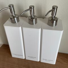 山崎実業 ツーウェイディスペンサー スクエア（シャンプー／コンディショナー／ボディソープ）の画像