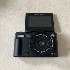 デジカメ スマホ転送 5K録画 7500万画素 180度回転 デジタルカメラ ライブ配信 オートフォーカス 自撮り 七五三 運動会の画像