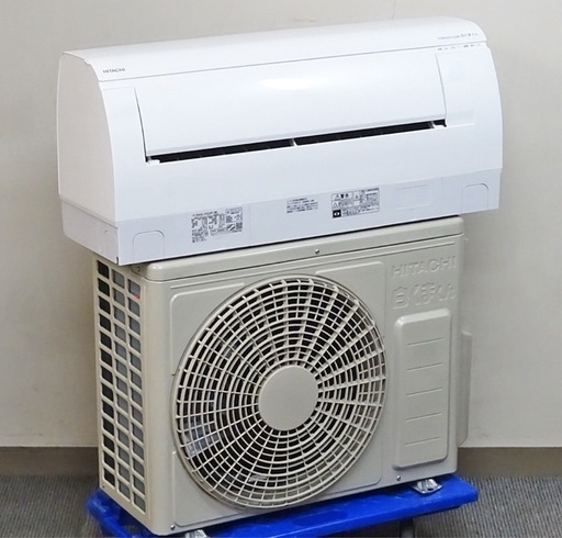 (44)HITACHI【RAS-V22R】日立 白くまくん 凍結洗浄 ファンお掃除ロボ フィルター自動掃除 無線LAN内蔵 ルームエアコン おもに6畳用 2024年製 中古品取付販売