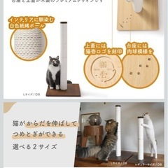 猫壱 バリバリつめとぎポール ウッドプレミアム L 紙縄 ライトブラウンの画像