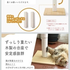 猫壱 バリバリつめとぎポール ウッドプレミアム L 紙縄 ライトブラウンの画像