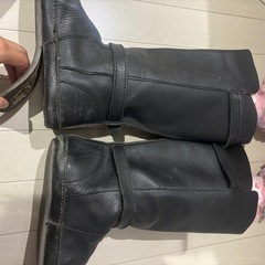 ベルトデザインレザーロングブーツの画像