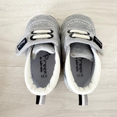 西松屋 ベビーシューズ ファーストシューズ グレー 11cmの画像