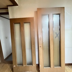 古建具 木製ドア＆襖 無料 譲ります（DIY・リメイク素材／旭川市内）の画像