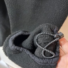 メンズM／alound 黒 フリース ワイドパンツ ボアの画像