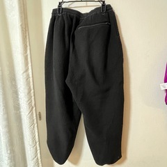 メンズM／alound 黒 フリース ワイドパンツ ボアの画像