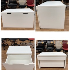 S149 ⭐ IKEA イケア ミッケシリーズ デスク+キャビネット+椅子（３点セット）幅105+90cm USEDの画像