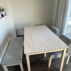 美品　140cm 4人用ダイニングテーブルセット ソファダイニング[幅140]  LOWYAの画像